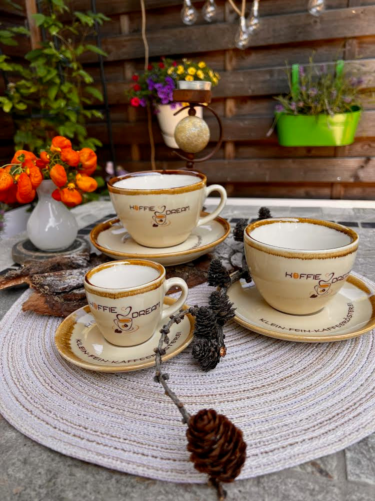 Kaffee-Genuss Set: Tasse mit Unterteller + 250g Espresso